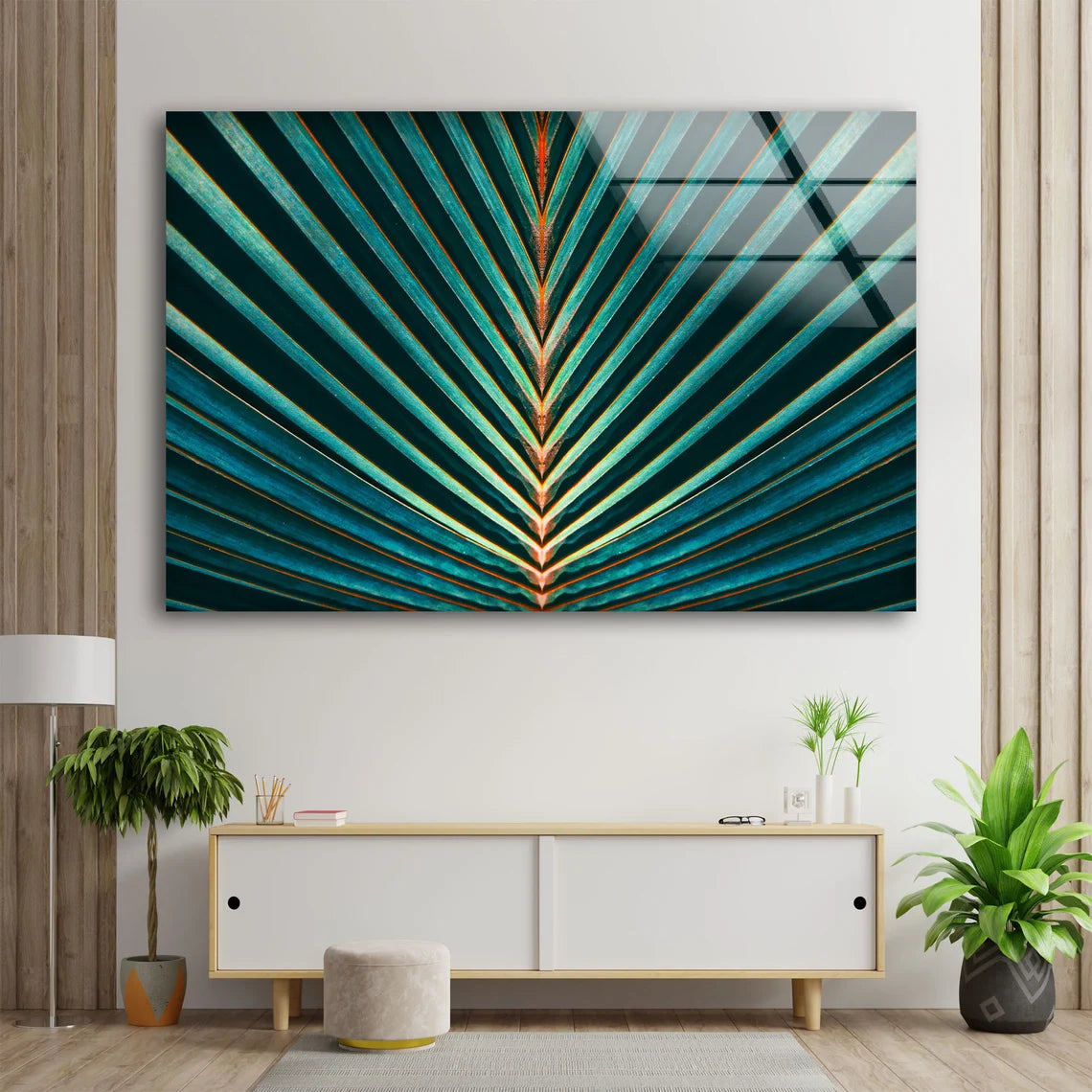 Palm Leave Closeup Photograph Acrylic Glass Print Tempered Glass Wall Art 100% Made in Australia Ready to Hang