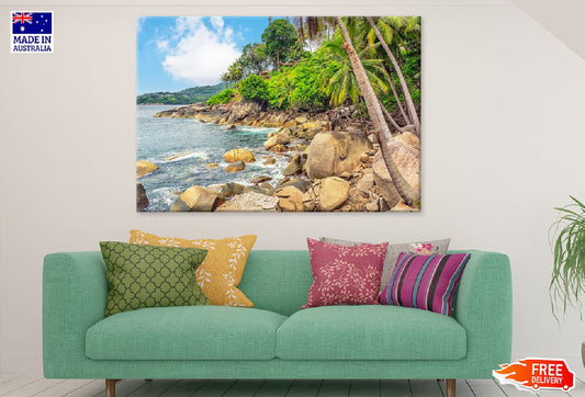 Rocks & Trees Near Phuket Beach View Photograph Print 100% Australian Made