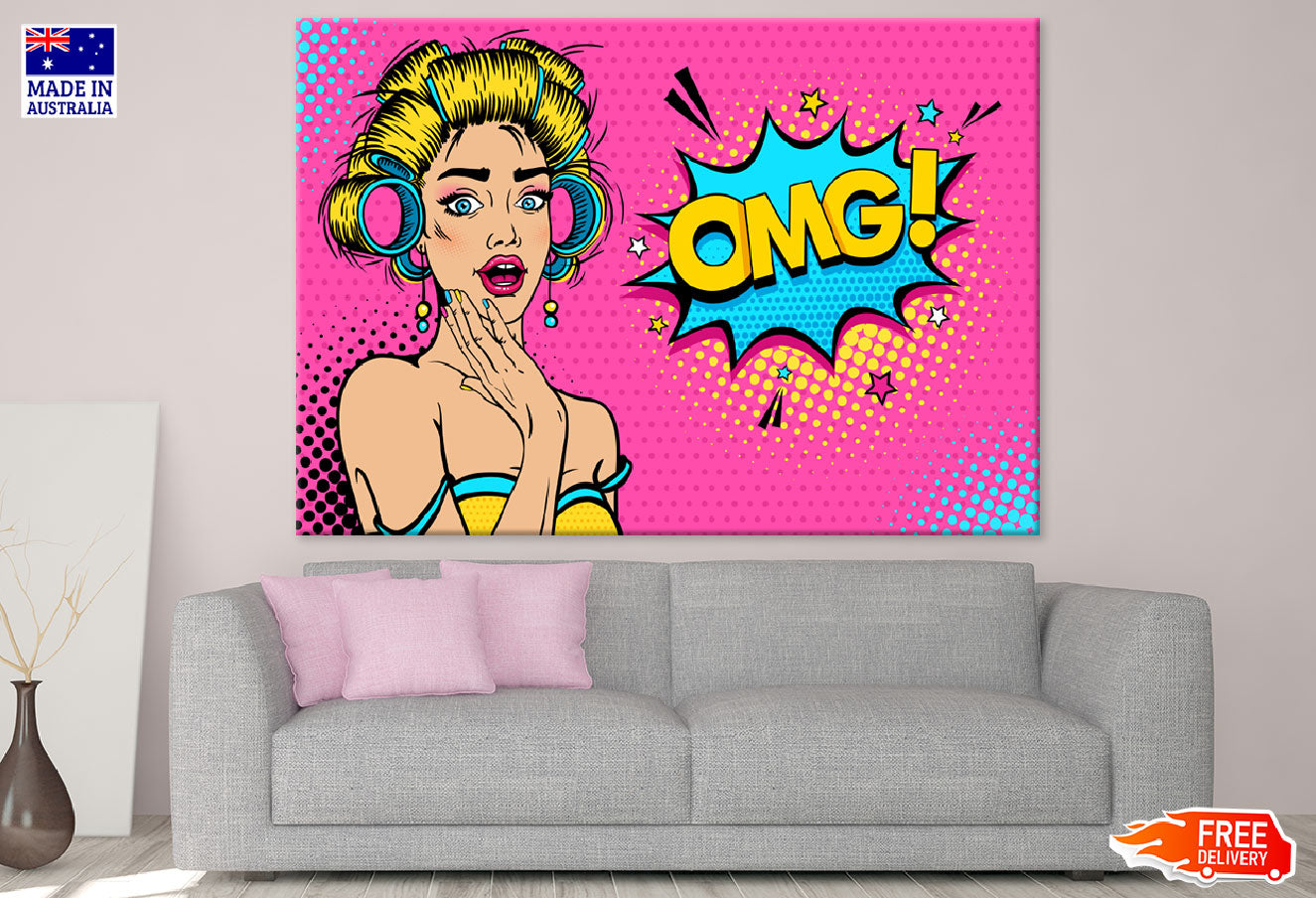 Omg Quote & Young Girl Illustration Print 100% Australian Made