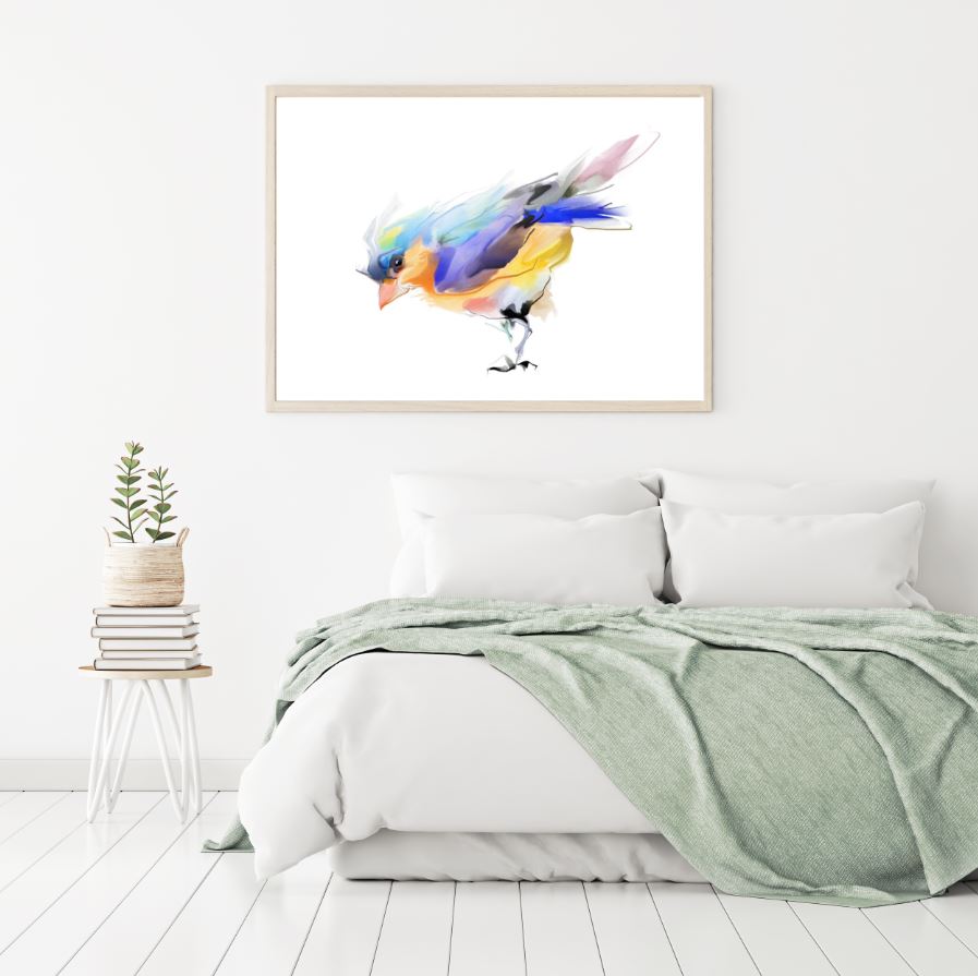 Colorful Bird Watercolor Painting Home Decor Premium Quality Poster Print Choose Your Sizes