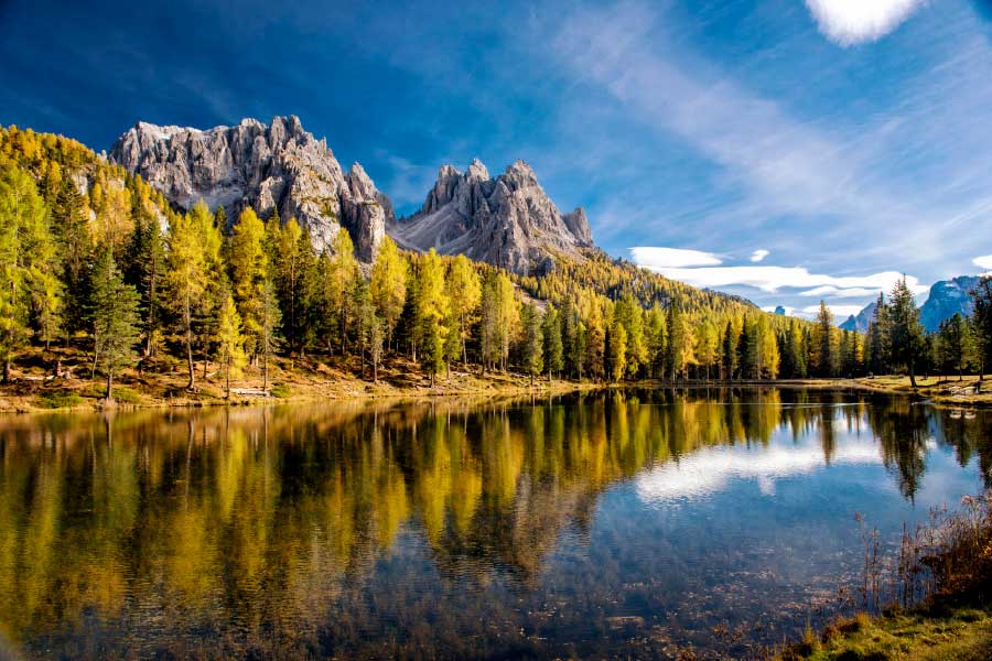 Bella Home Autumn View at Lake Antorno Italy Print Canvas Ready to hang