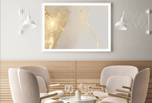 Grey & Gold Stone Marble Abstract Design Home Decor Premium Quality Poster Print Choose Your Sizes