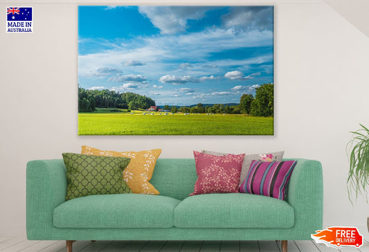Germany Field with Trees Landscape Photograph Print 100% Australian Made