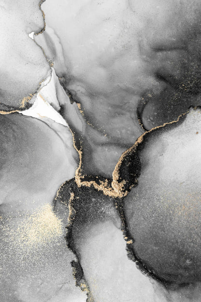 Black Grey & Gold Marble Abstract Design Home Decor Premium Quality Poster Print Choose Your Sizes
