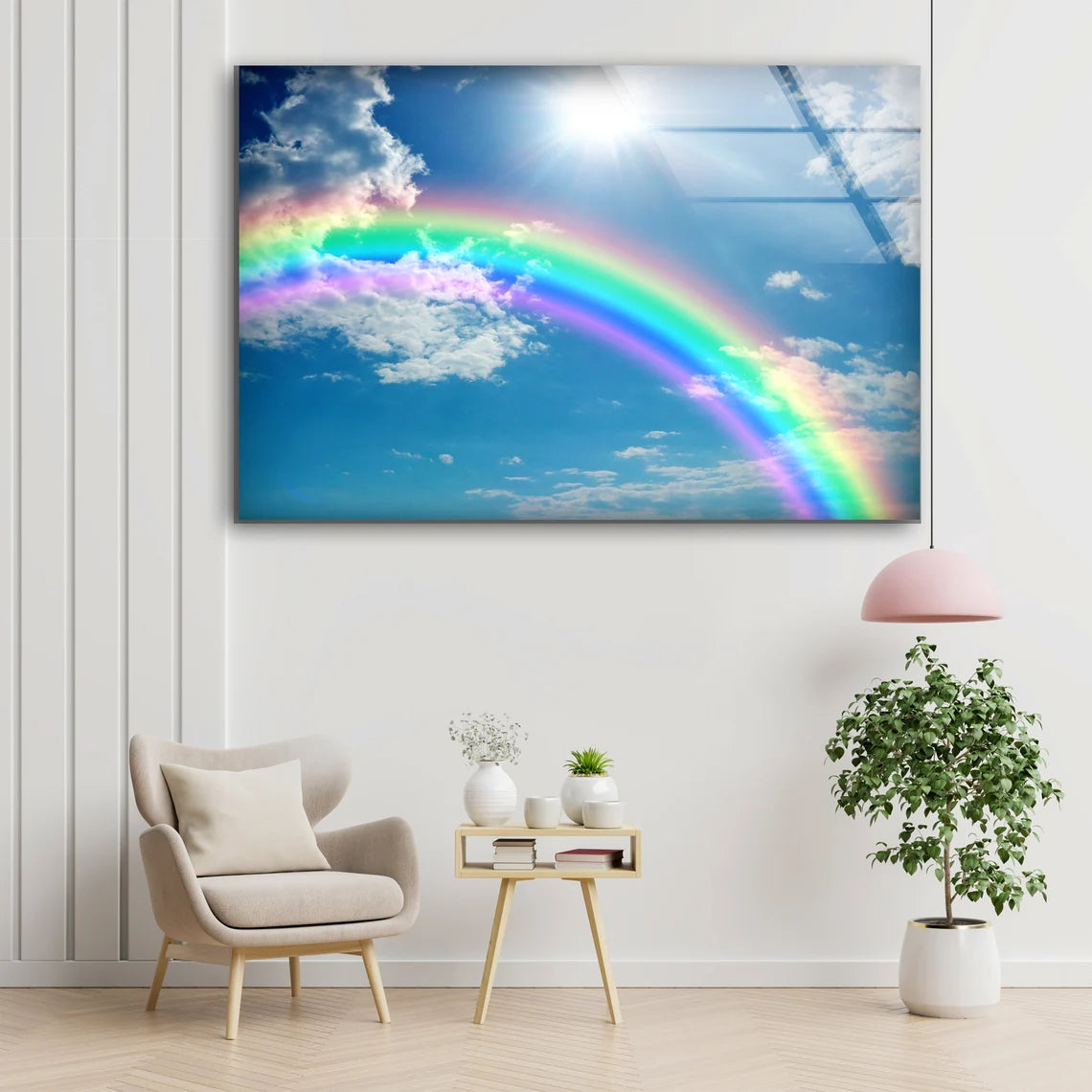 Sky & Rainbow Photograph Acrylic Glass Print Tempered Glass Wall Art 100% Made in Australia Ready to Hang