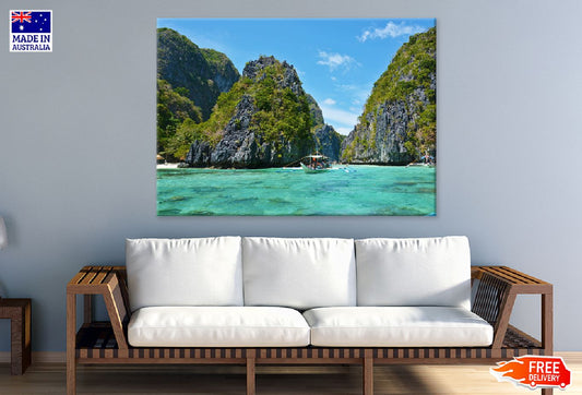 Tropical Beach with Cliffs View Photograph Print 100% Australian Made