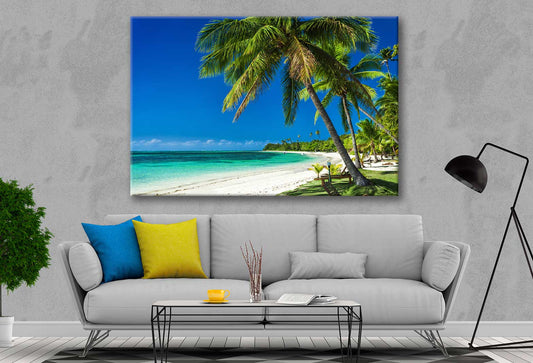 Bella Home Palm Trees & White Sandy Beach Print Canvas Ready to hang