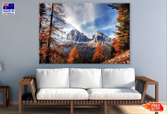 Fall Foliage & Mountains Photograph Italy Print 100% Australian Made