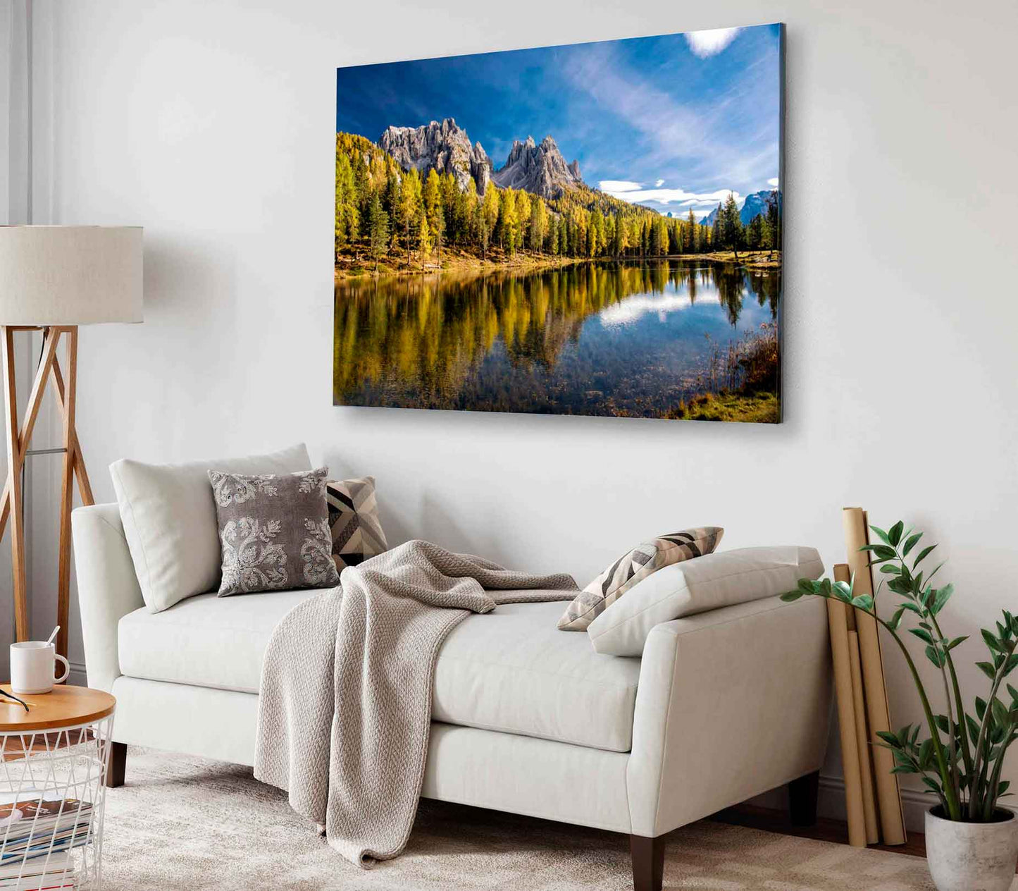 Bella Home Autumn View at Lake Antorno Italy Print Canvas Ready to hang