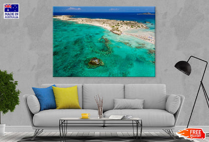 Sandy Beach & Blue Ocean Aerial View Photograph Print 100% Australian Made