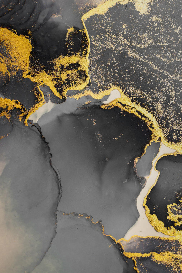 Dark Gold Splash & Black Abstract Design Home Decor Premium Quality Poster Print Choose Your Sizes