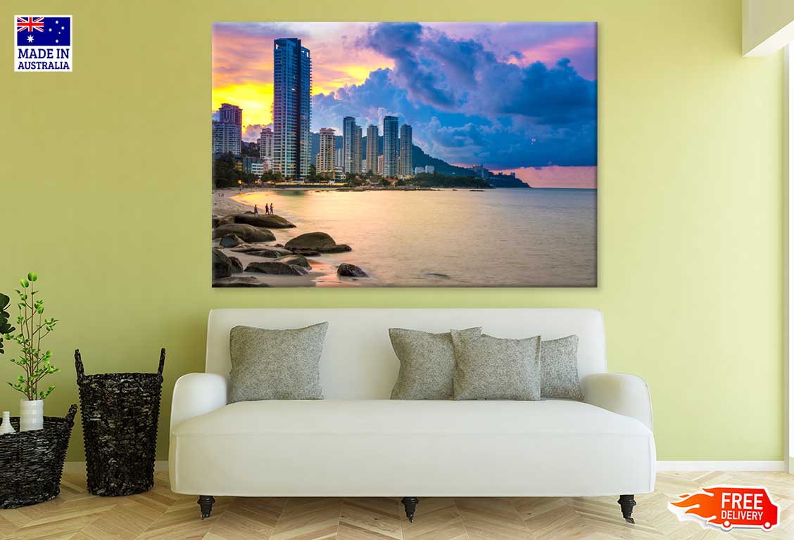 Penang Beach Jetty Sunset View Photograph Print 100% Australian Made