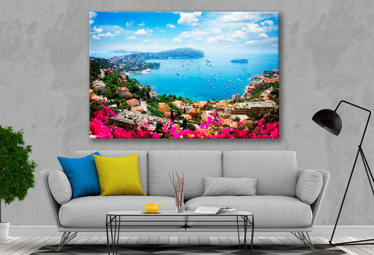 Bella Home Flowers & Blue Sky of Cote Dazur Print Canvas Ready to hang