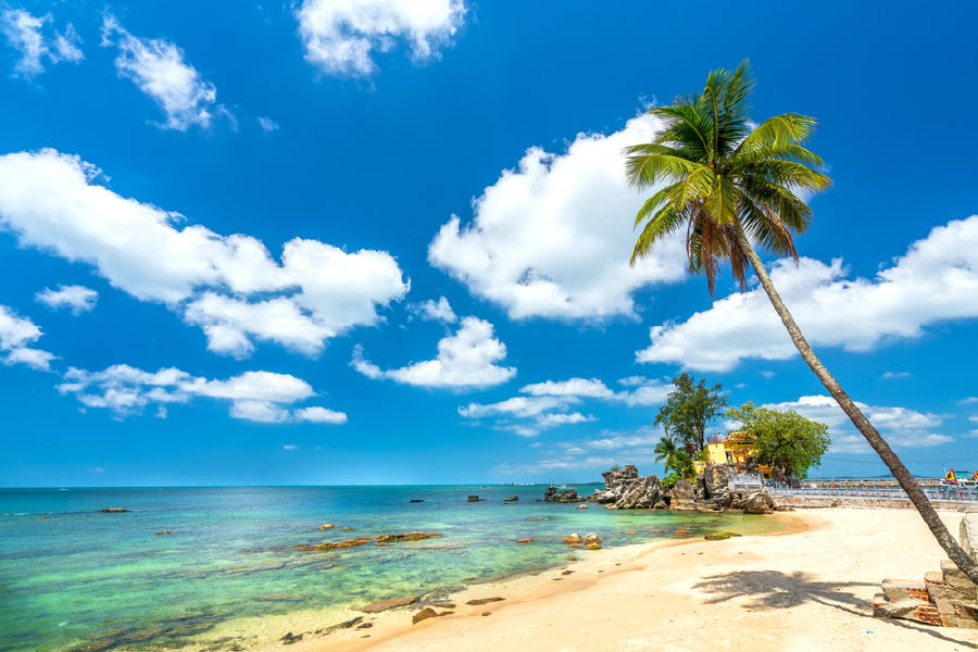 Sandy Beach Summer Sky Photograph in Vietnam Print 100% Australian Made