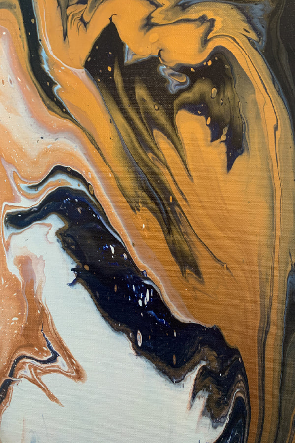Orange Black Abstract Acrylic Design Print 100% Australian Made
