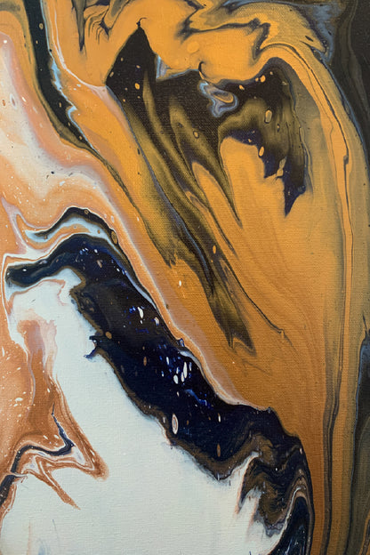 Orange Black Abstract Acrylic Design Print 100% Australian Made