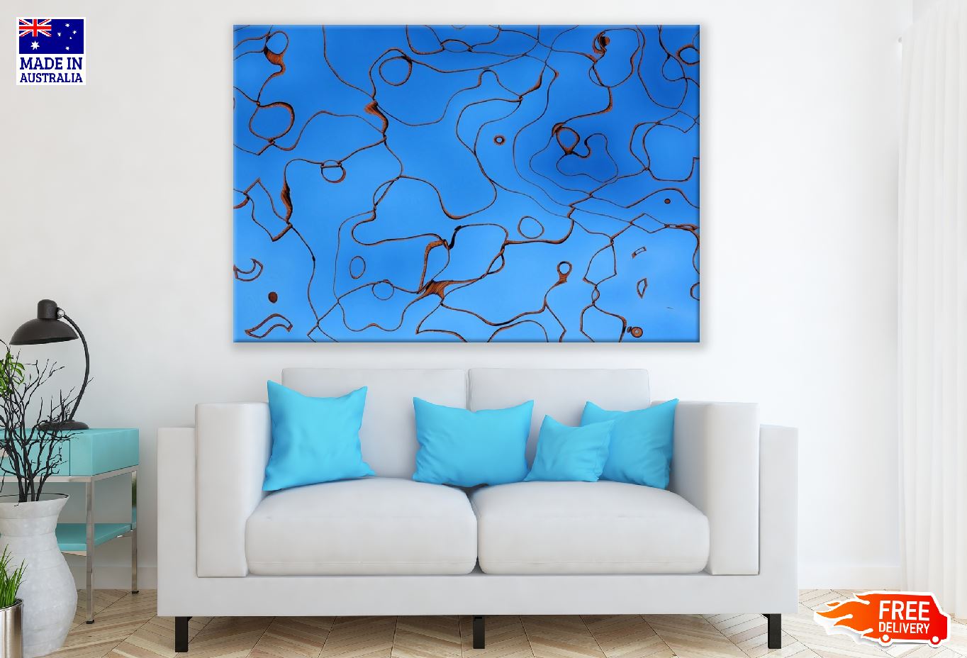 Brown Lines Abstract Design Print 100% Australian Made