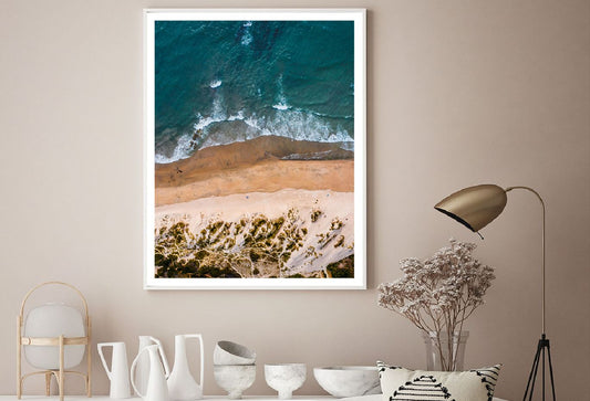 Waves on Sandy Beach Aerial View Photograph Home Decor Premium Quality Poster Print Choose Your Sizes
