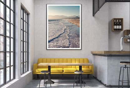 Golden Beach Waves Sunset Scenery Photograph Home Decor Premium Quality Poster Print Choose Your Sizes