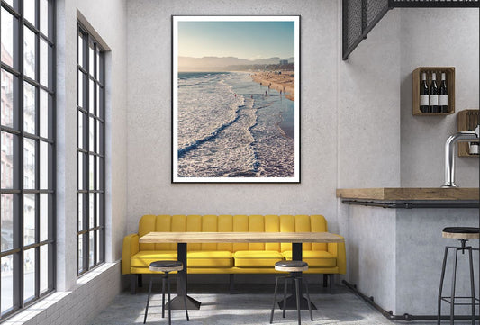 Golden Beach Waves Sunset Scenery Photograph Home Decor Premium Quality Poster Print Choose Your Sizes