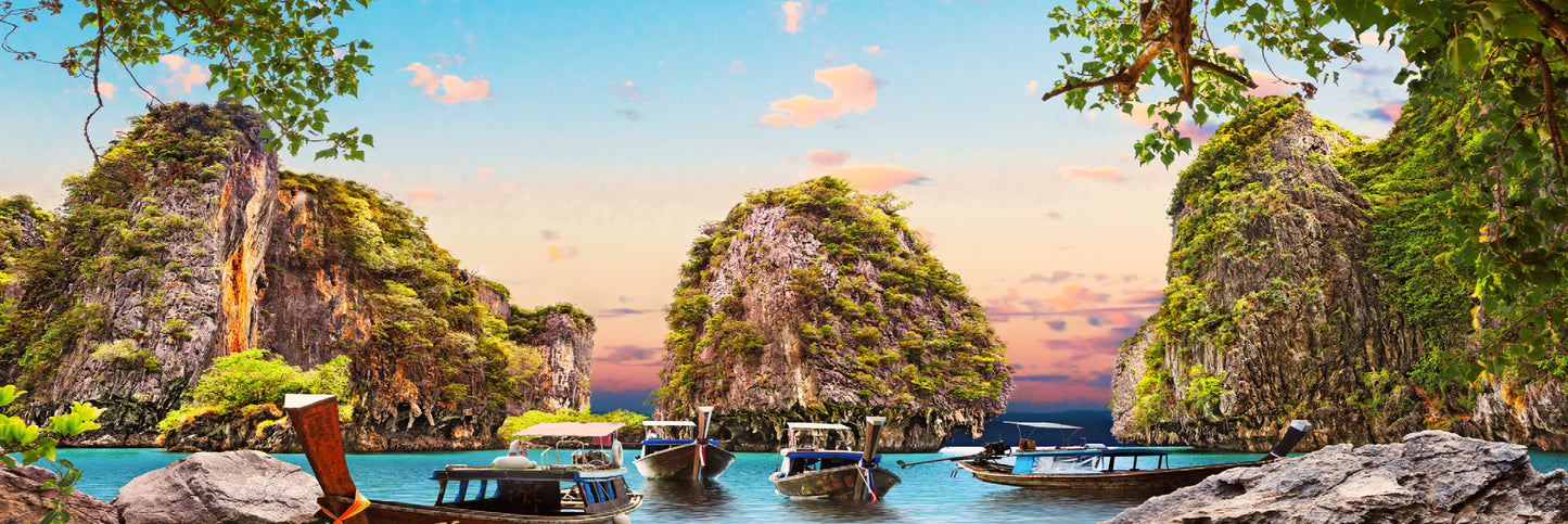Panoramic Canvas Thailand Sea Island Photograph High Quality 100% Australian Made Wall Canvas Print Ready to Hang