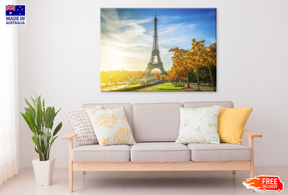 Eiffel Tower & Trees Sunset View Photograph Print 100% Australian Made