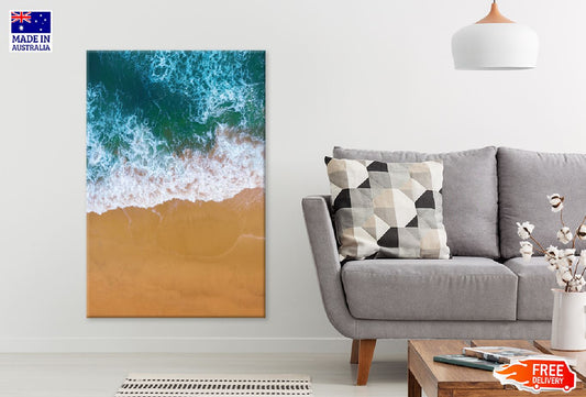 Blue Ocean Wave Beach Aerial View Photograph Print 100% Australian Made