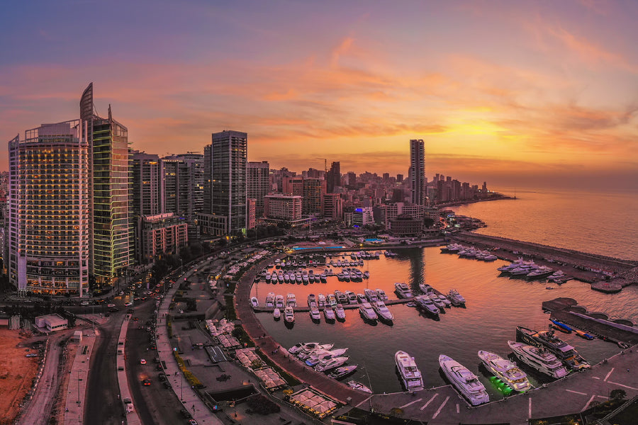 Zaitunay Bay Beirut Aerial View Photograph Print 100% Australian Made