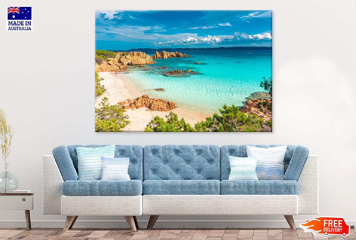 Pink Sand Beach in Budelli Island Photograph Print 100% Australian Made