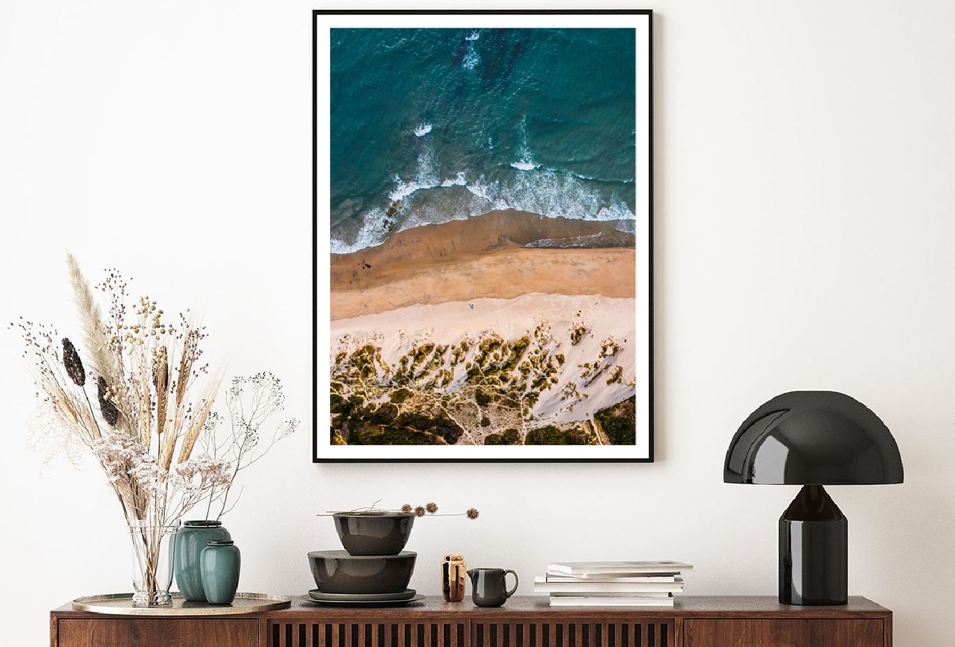 Waves on Sandy Beach Aerial View Photograph Home Decor Premium Quality Poster Print Choose Your Sizes