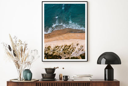Waves on Sandy Beach Aerial View Photograph Home Decor Premium Quality Poster Print Choose Your Sizes