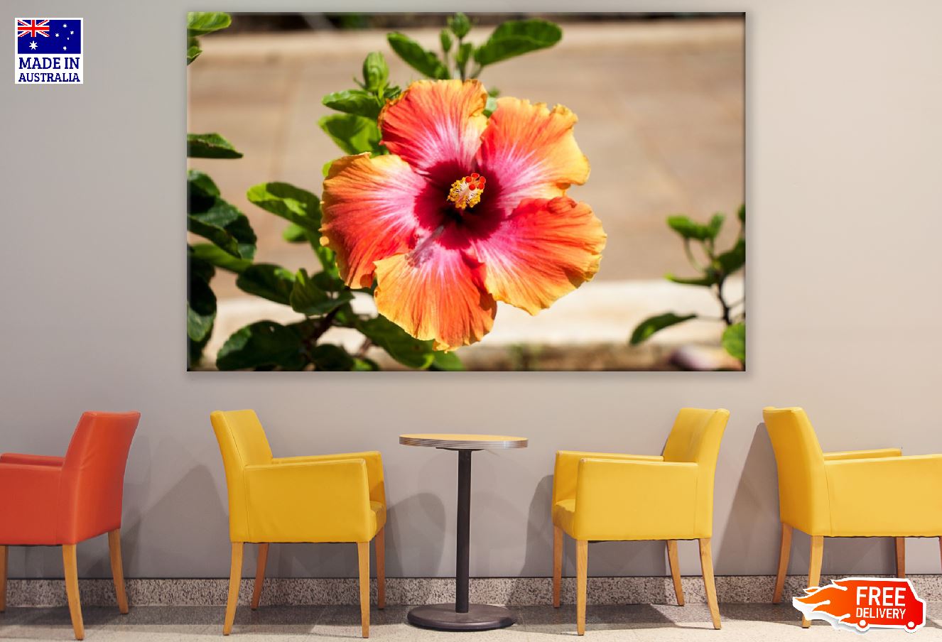 Pink and Orange Hawaiian Flower Closeup Photograph Print 100% Australian Made