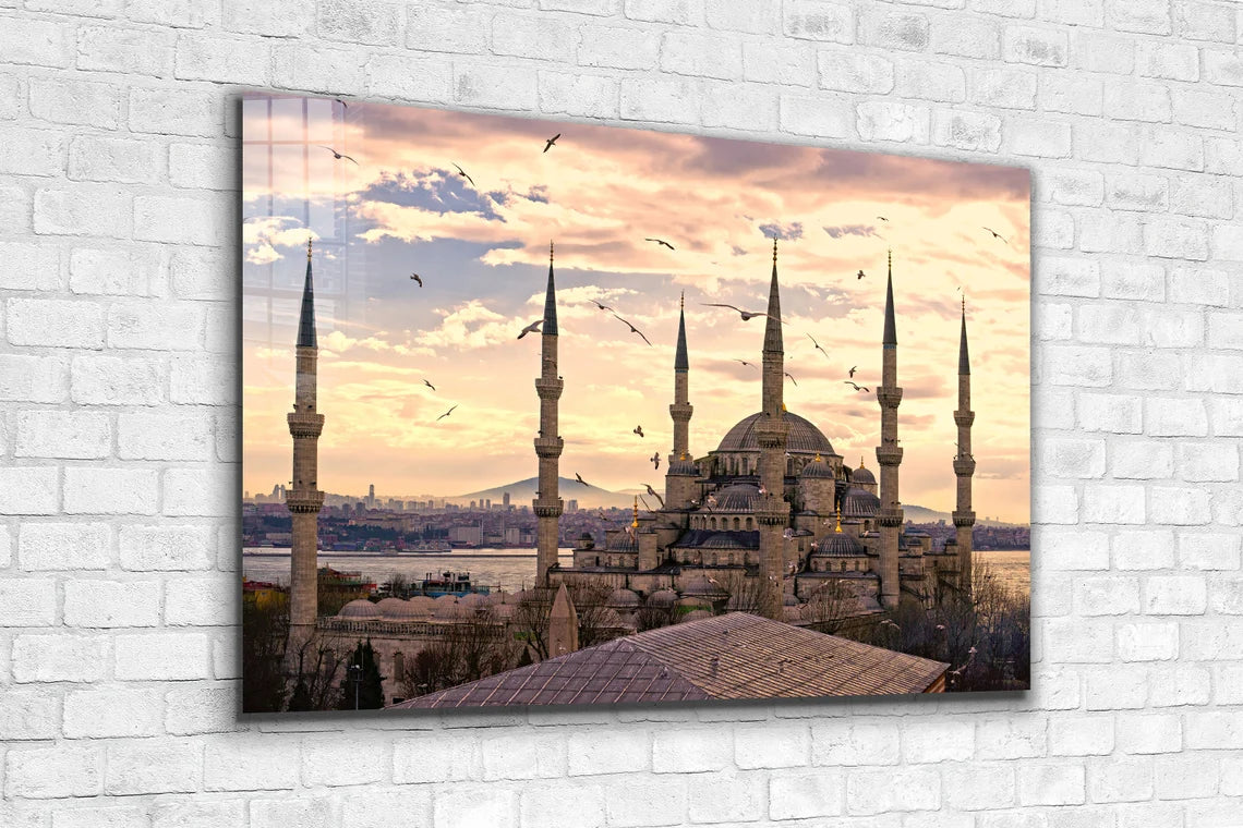 Blue Mosque Istanbul Print Tempered Glass Wall Art 100% Made in Australia Ready to Hang