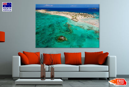 Sandy Beach & Blue Ocean Aerial View Photograph Print 100% Australian Made