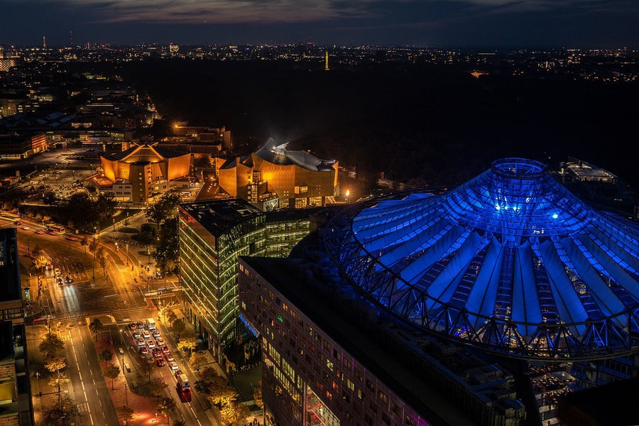 Berlin de Noche Night View Photograph Print 100% Australian Made
