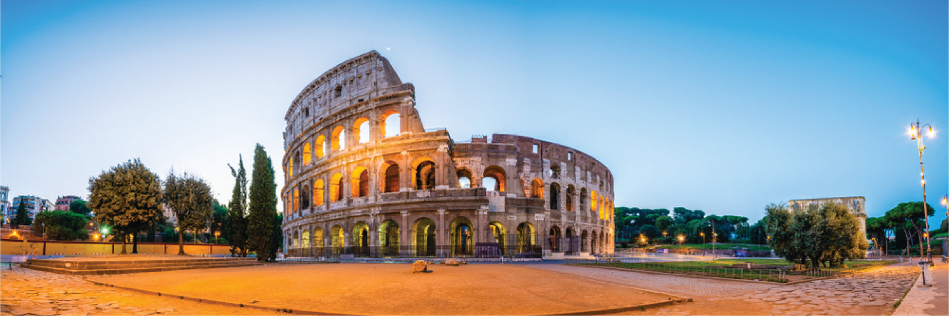 Panoramic Canvas Colosseum Sunset Photograph High Quality 100% Australian made wall Canvas Print ready to hang