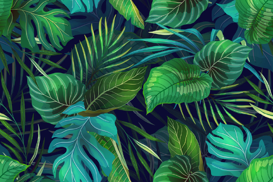 Tropical Plant Pattern Vector Art Design Print 100% Australian Made