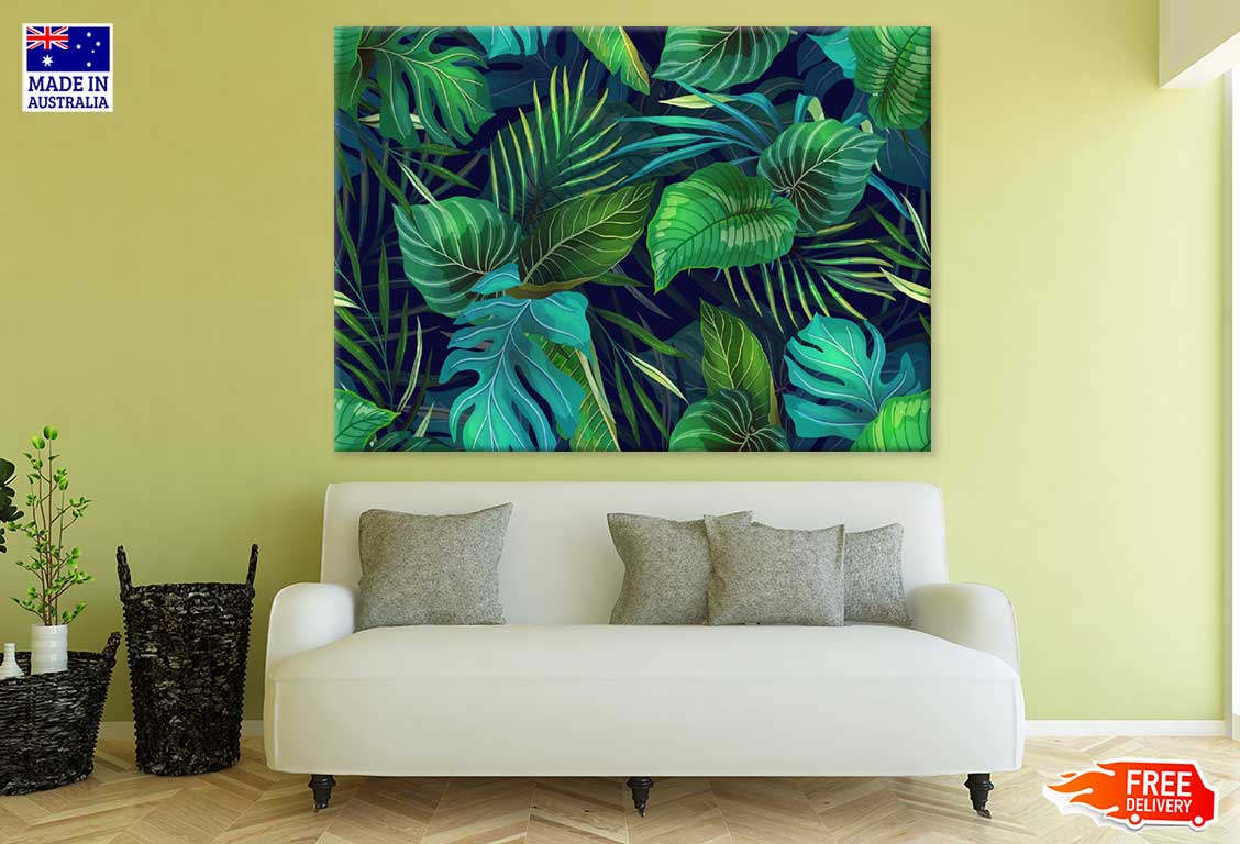 Tropical Plant Pattern Vector Art Design Print 100% Australian Made
