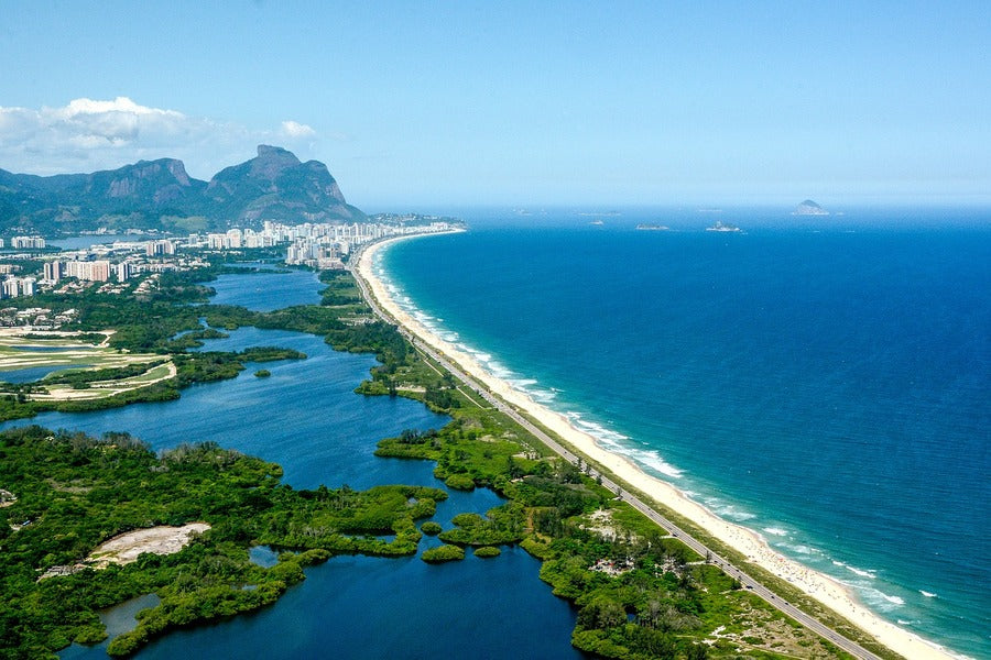 Rio de Janeiro & Sea Aerial View Photograph Print 100% Australian Made