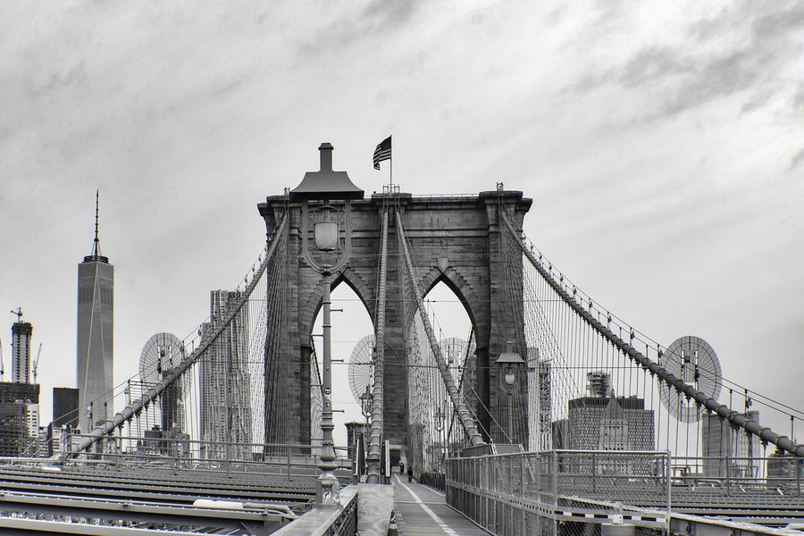 Brooklyn Bridge in New York City B&W Photograph Print 100% Australian Made