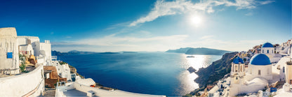 Panoramic Canvas Santorini Island in Greece Beach View High Quality 100% Australian made wall Canvas Print ready to hang