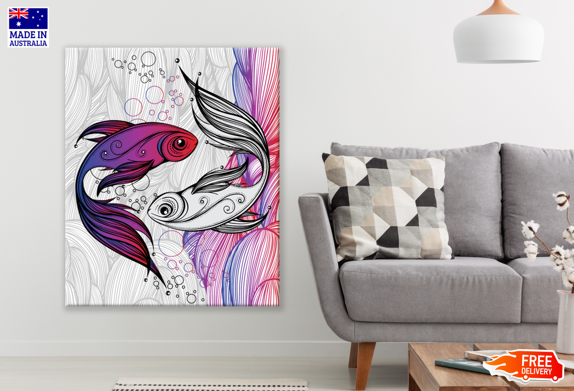 Colourful Fish Painting Print 100% Australian Made