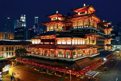 Buddha Tooth Relic Temple Night View Photograph, Singapore Print 100% Australian Made