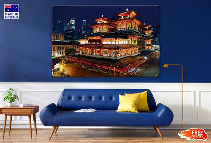 Buddha Tooth Relic Temple Night View Photograph, Singapore Print 100% Australian Made