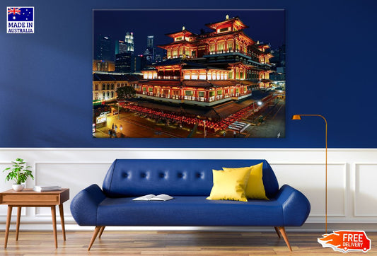 Buddha Tooth Relic Temple Night View Photograph, Singapore Print 100% Australian Made