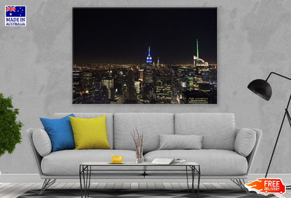 Manhattan New York City Night View Photograph, USA Print 100% Australian Made