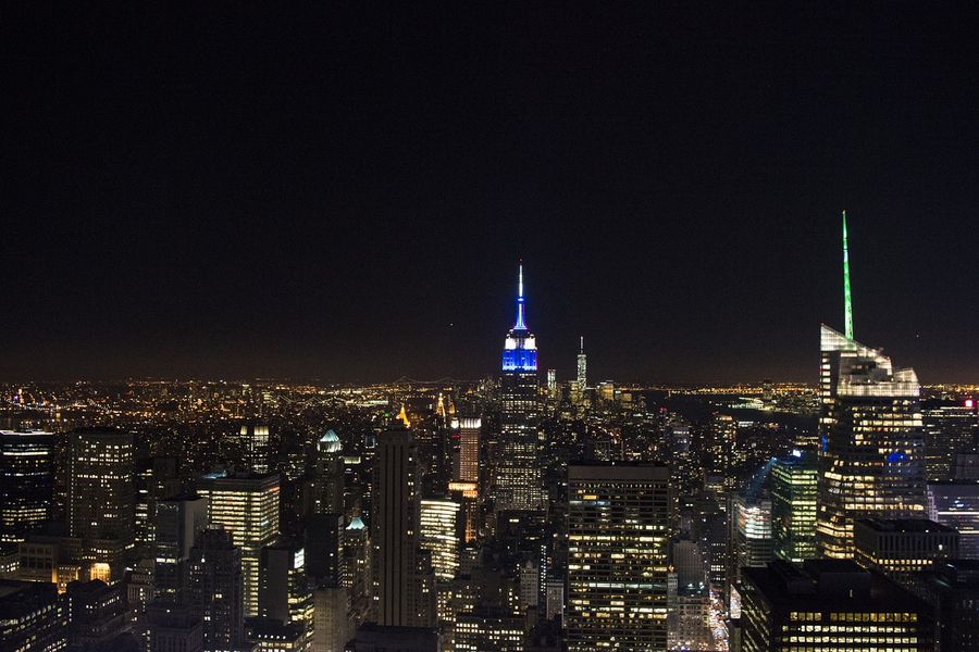 Manhattan New York City Night View Photograph, USA Print 100% Australian Made