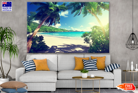 Stunning Beach View with Trees Photograph Print 100% Australian Made