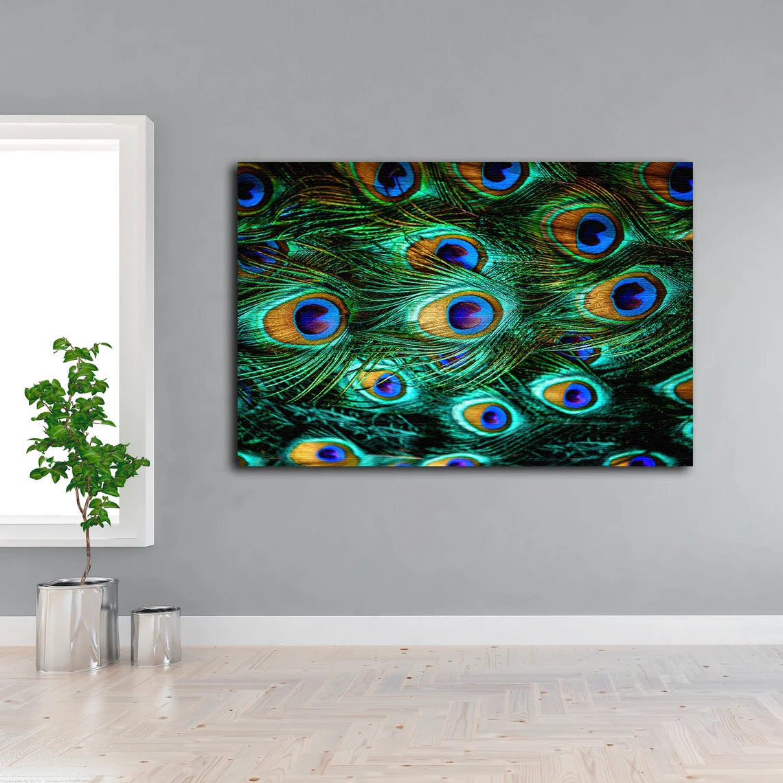 Peacock Feathers Closeup Photograph Acrylic Glass Print Tempered Glass Wall Art 100% Made in Australia Ready to Hang