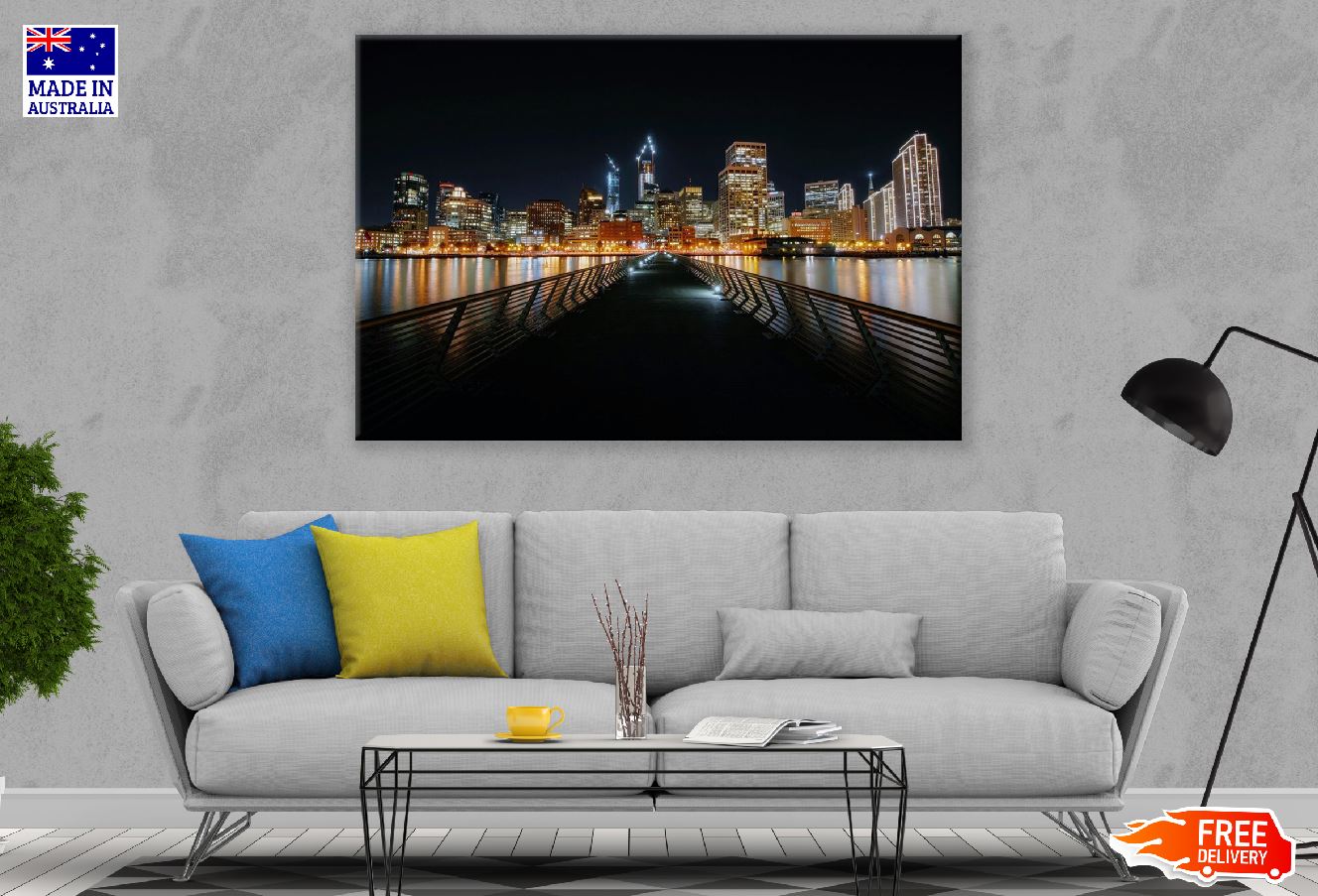 San Francisco from Pier Night View Photograph Print 100% Australian Made